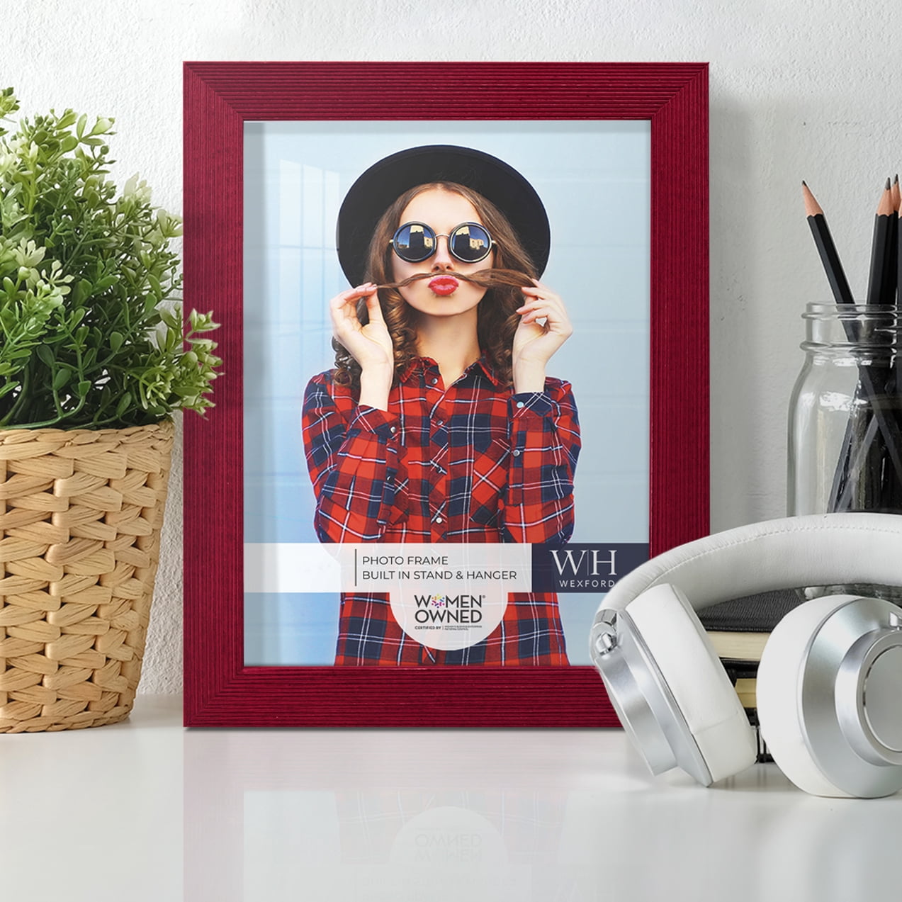 Grooved 6 in. x 8 in. Red Picture Frame (Set of 2)