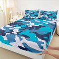 thumbnail image 3 of Homewish Abstract Camouflage Twin Sheet Sets 3pcs for Kids Children Teens,Blue Black Twin Fitted Sheet Microfiber,Geometric Camo Breathable Flat Sheet,Luxury Bedroom Decor, 3 of 7