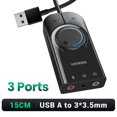 thumbnail image 1 of Tarjeta de sonido UGREEN, interfaz de Audio USB, micrófono externo de 3,5mm, adaptador de Audio, tarjeta de sonido para PC, portátil, PS4, auriculares, tarjeta de sonido USB Tan Jianjun unisex, 1 of 2
