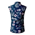thumbnail image 4 of LWavelet Men's Sleeveless Hawaiian Shirt, Midnight Bloom Print Button Down, Quick Dry for Night Beach & Summer Casual Outfits Wine 2XL, 4 of 5