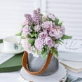 thumbnail image 4 of SPRING PARK 1 Bouquet Artificial Rose Bouquet Silk Fake Flowers Leaf Wedding Party Home Decor, 4 of 7