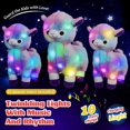 thumbnail image 5 of 12'' Musical Light up Rainbow Alpaca Soft Plush Toy Stuffed LED Animals Night Lights Doll Holiday Birthday Gifts for Toddler Kids, 5 of 5