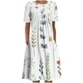 thumbnail image 2 of Robe Maxi pour Femmes Été Imprimé Bohème Manches Courtes Robe de Plage Longueur Genou Robe Manches Courtes en Solde, 2 of 5