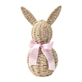 thumbnail image 2 of Adorno de conejito de Pascua tejido, decoración de mesa, regalo, centro de mesa creativo de Pascua Rosa, 2 of 9