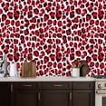 thumbnail image 2 of Peel and Stick Wallpaper Red Black Leopard Print White Wall Mural 17.7in x 9.8ft Self Adhesive Removable Wall Paper Renter Friendly Wallpaper for Bedroom Living Room Cabinets, 2 of 8