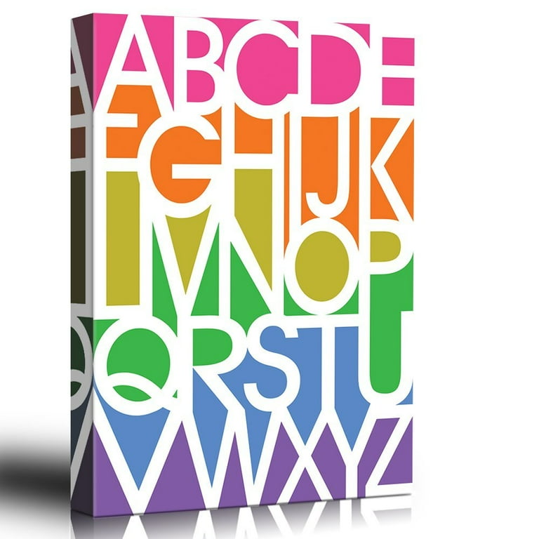 wall26 Alphabet Artwork - Rainbow Colorful Modern Art