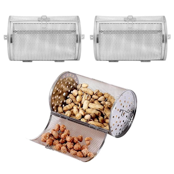 Jaula de Parrilla 2x Perfecl Acero Inoxidable Plata 22 cm x 11,7 8,66 pulgadas x 4,61 pulgadas