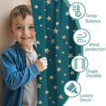 thumbnail image 3 of Blackout Kids Curtains,Teal Christmas Star Pattern Childrens Insulated Curtains Set Of 2,Bedroom Essentials,Toddler Room Decor 42"x63", 3 of 5