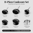thumbnail image 5 of Gotham Steel Modern 11 Pc Ceramic Pots and Pans Set Non Stick, Kitchen Cookware Sets, Non Stick Pots and Pan Set, Ceramic Cookware Set, Pot and Pan Set, Non Toxic Cookware Set, Dishwasher Safe, Black, 5 of 8