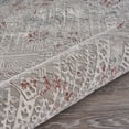 thumbnail image 5 of Laddha Home Designs 2' x 7.5' Ivory and Wine Red Distressed Geometric Rectangular Rug Runner, 5 of 6