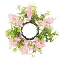 Plastic Artificial Flower Candle Rings - Spring Floral Centerpieces for Wedding and Home Table Decoration