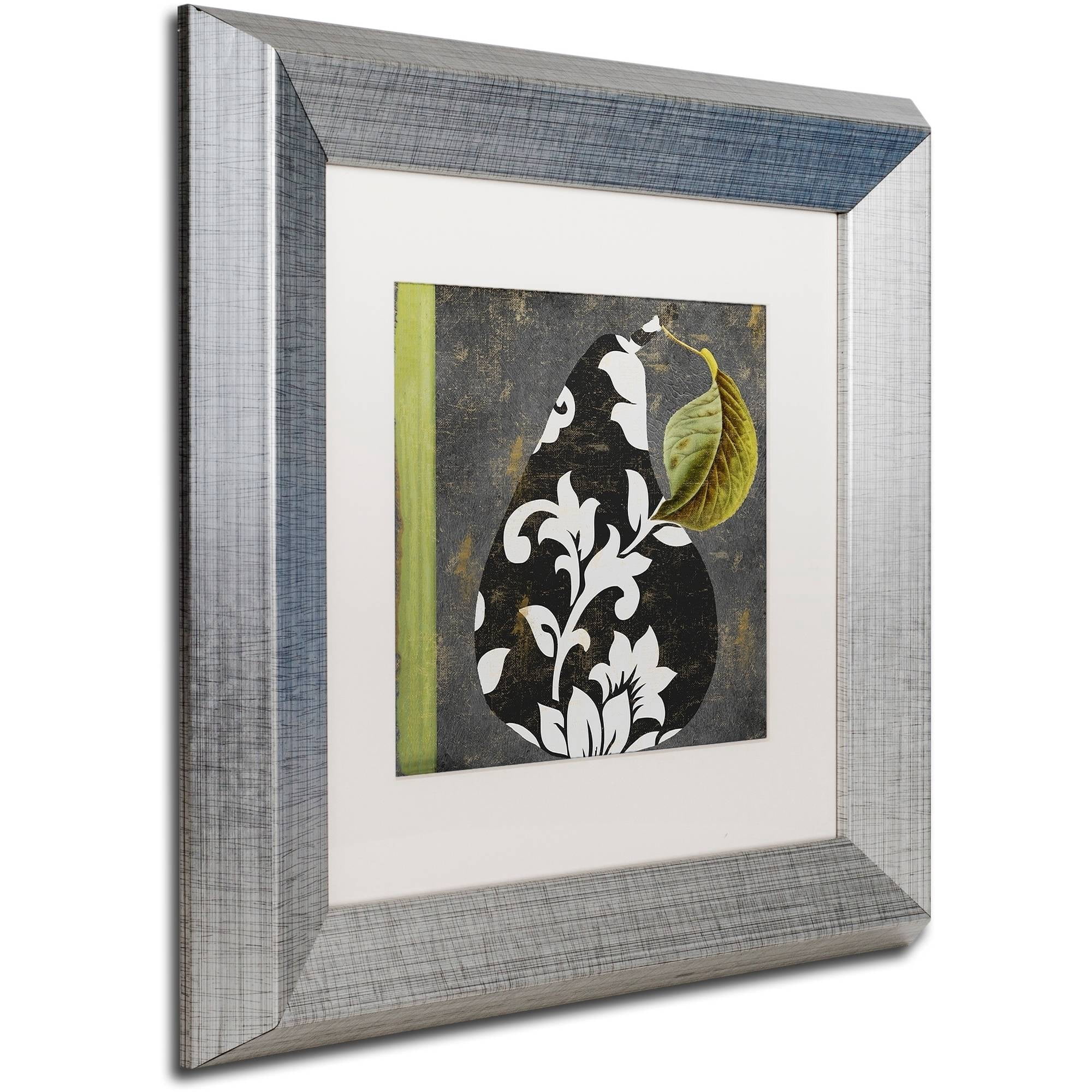 Trademark Fine Art "Decorative Pear II" Canvas Art by Color Bakery White Matte, Silver Frame
