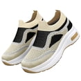 thumbnail image 2 of Domuza Orthopedic Shoes for Women Arch Support Non Slip Slip on Running Shoes Wide Knitted Mesh Stretch Volleyball Shoes Comfortable 2026 New Orthopedic Shoes Beige 7（EU-38）, 2 of 5