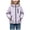 Purple, variant on Girls Fleece Lined Windbreaker Jacket Full Zip Pink Printed Lightweight Kids Outdoor Coat Sizes 3-16Y (Pink,3-4 Years)