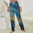 thumbnail image 3 of Starry Night Mosaic Art Winter Female Pants Flannel High Waist Women Pants Lady Warm Straight Leg Plush Trousers, 3 of 7
