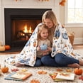 thumbnail image 5 of Fall Throw Blanket, 59 x 39.37 in Throw Blanket Gentle Fleece Fall Blanket Cozy Warm Cute Blue Pumpkin Blanket, Ultra-Soft Blankets and Throws for Couch Sofa Bed, 5 of 6