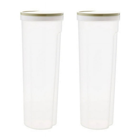 2X PP Tall Food Storage Spaghetti Noodle Pasta Container with Locking Lid Clear Dry Food,Light Green