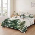 thumbnail image 2 of Quilts Queen Size Bedding Set, Christmas Tree Lightweight Quilted Comforter, Xmas Trees Green Snowflake Rustic Soft Reversible Bedspread Coverlet with Pillow Covers for All Season, 90" x 96", 2 of 9
