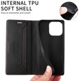 thumbnail image 4 of For iPhone 13 Pro Max Flip Wallet Phone Case,[RFID Blocking]PU Leather Magnetic Folio Cover,With Card Slots,Flip Folding Kickstand,Shockproof TPU Anti-fall Rugged Phone Case Cover,Black, 4 of 9