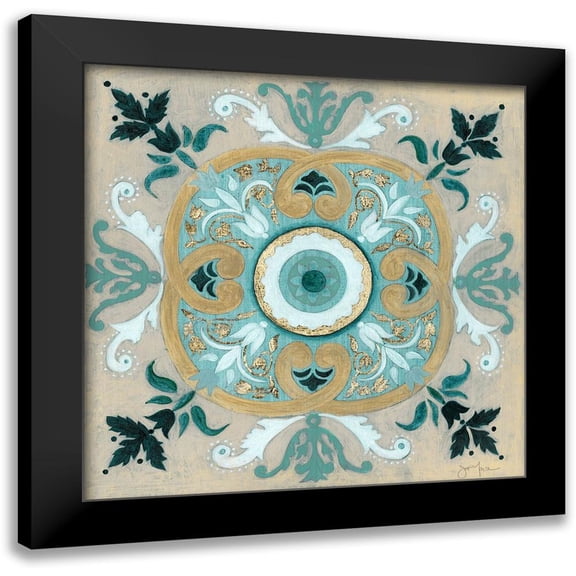 Tava Studios 12x12 Black Modern Framed Museum Art Print Titled - Bohemian Sapphire