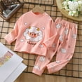 thumbnail image 2 of Girls Pajamas Autumn Kids Underwear Long Sleeve Cute Sheep Print Warm Tops Pants Pajamas Set Baby Girl Outfits Pink 5 Years-6 Years, 2 of 5