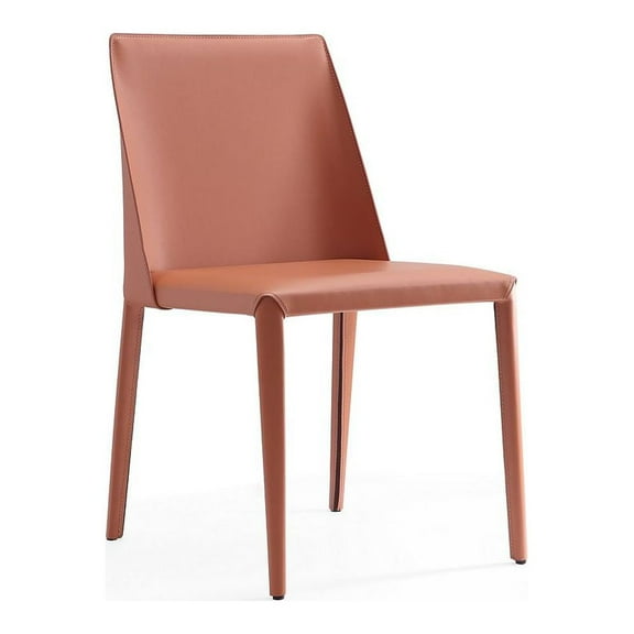 Manhattan Comfort Paris 17.32" Leather Dining Chair in Clay Pink (Set of 2)