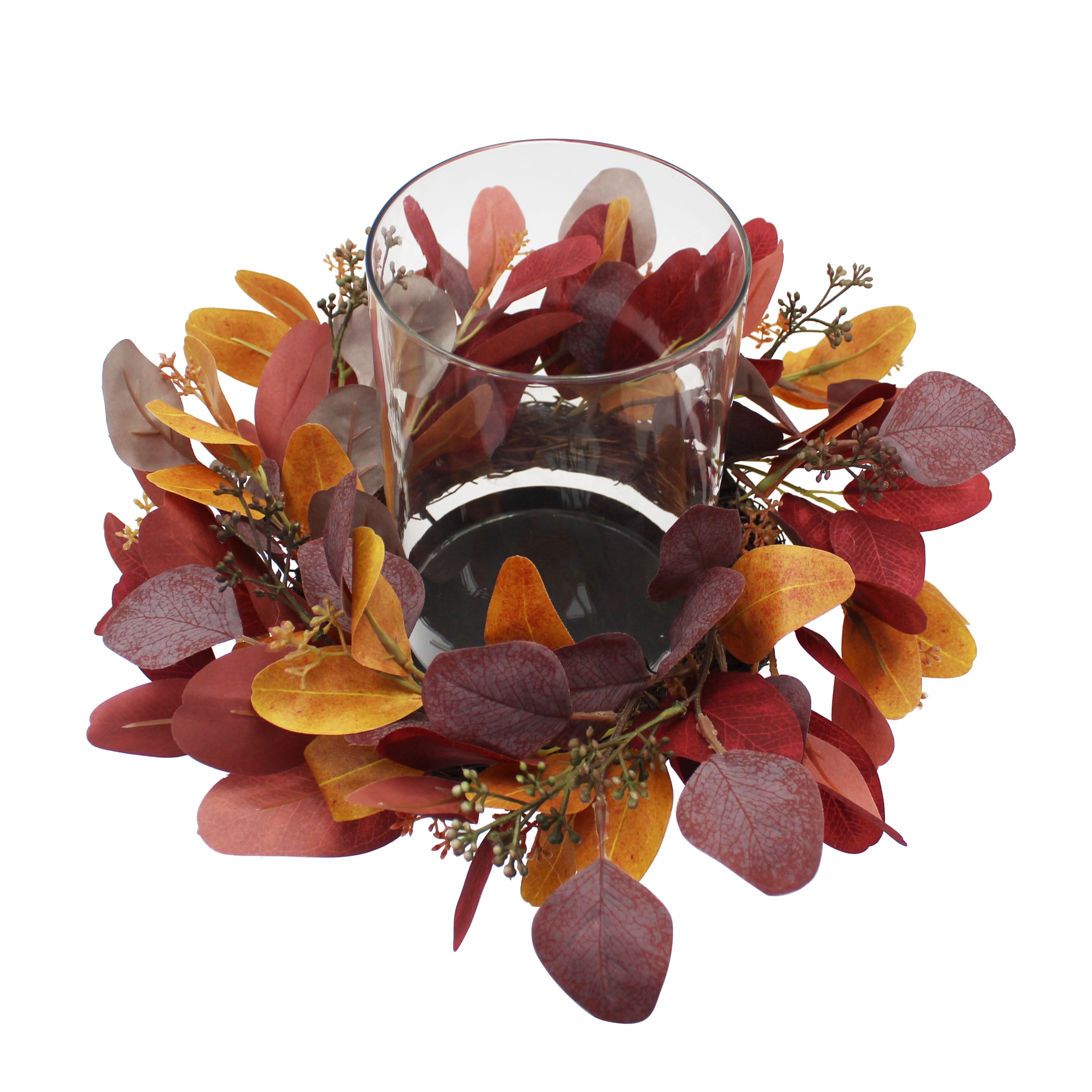 (2 pack) Mainstays Fall Eucalyptus Pillar Hurricane Candle Holder