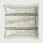 Better Homes & Garden 100% Cotton Stripe Fringe Pillow with Poly Fill Insert, 20" x 20"