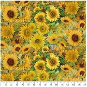 Field of Sunflowers - From the Field Collection - Cotton Fabric by David Textiles