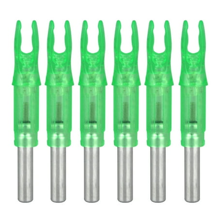 18PCS Set LED Lighted Archery Arrow Shooting Hunting 6.2mm Nocks Tail Green