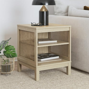 Mainstays Cane Side Table, Spring Pine