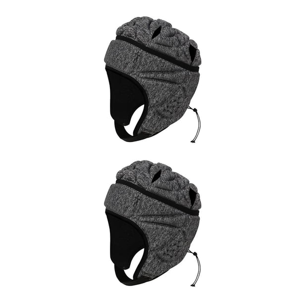 Greeniant EVA Portero Rugby Fútbol Fútbol Casco Rugby Sombrero Cabeza Protector Guardia Gris Gris 2piezas