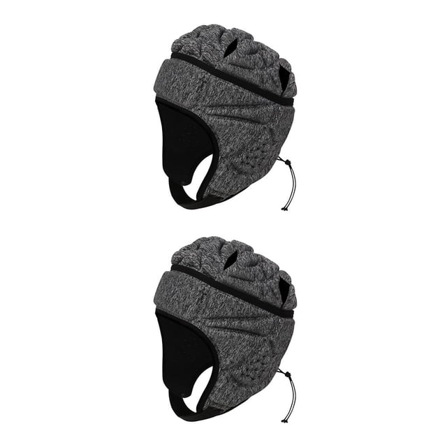 Wosthever EVA Portero Rugby Fútbol Fútbol Casco Rugby Sombrero Cabeza Protector Guardia Gris Gris 2piezas