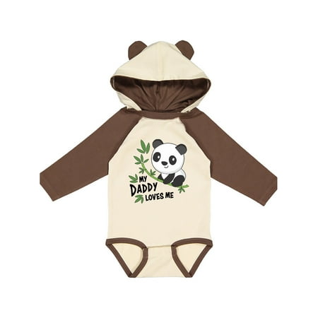 

Inktastic My Daddy Loves Me- cute panda Gift Baby Boy or Baby Girl Long Sleeve Bodysuit