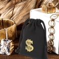 thumbnail image 1 of SHOWERORO Black Canvas Drawstring Bag for Coins Storage and Party 6 Pieces Small Size, 1 of 7