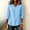 Blue, variant on Women's Asymmetric Hem Long Sleeve Wrap Blouse Side Tie Wrap Tunic Fall Boho Gauze V Neck Button Loose Pullover Wine
