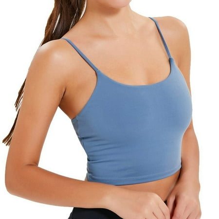 

CYMMPU Women Clothing Women s Sleeveless Round Neck Tank Summer Shirts Cropped Tank Sexy Bustier Streetwear Cami Vest Slim Fit Crop Tops Blue
