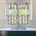 thumbnail image 3 of Rod Pocket Kitchen Curtain Set 3-Piece, 27.5x36 Inch Valance & Tier Drapes, Polyester Pongee Cafe Curtains for Living Room, Bathroom, Farmhouse Rustic Country Window Treatments., 3 of 6