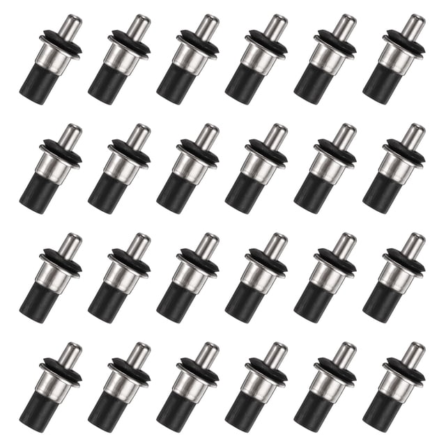 Uxcell 6.8mm Clavos de reparación para puertas de gabinete, pasadores de resorte con eje central de hierro, conector de panel de puerta, negro, 36 piezas