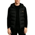 thumbnail image 3 of ZCFZJW Men's Hooded Puffer Vest Casual Drawstring Sleeveless Zip Up Padded Hoodie Outwear Jackets Coat Lightweight Quilted Gilet with Pockets Black XXL, 3 of 10