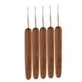 thumbnail image 2 of HILABEE 5 Pieces Crochet Latch Hook Skill Needle For Dreadlocks Hair Bamboo Handle 0.75mm, 2 of 5