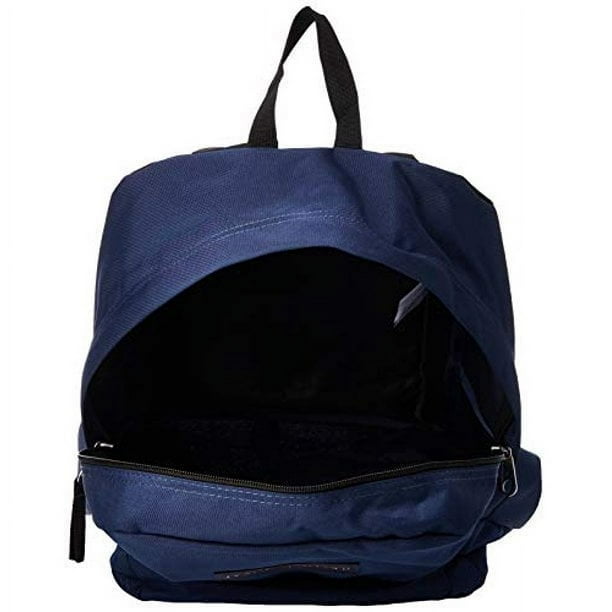 Navy blue jansport backpack with leather cheap