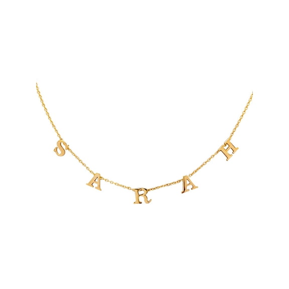 Personalized Three To Nine Block Initials Necklace