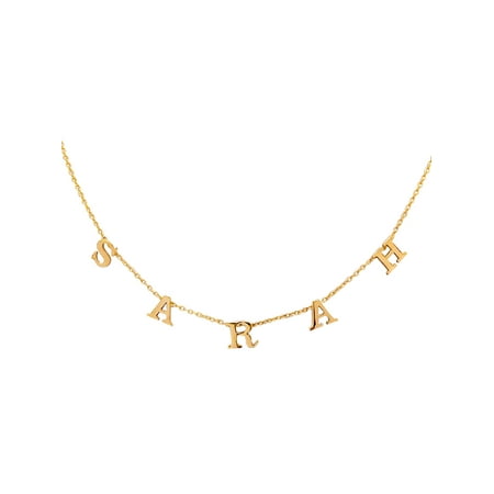 3 Silver Plated Chains - Personalized Sterling Silver, Gold Plated, 10K Yellow Gold or 14K Yellow Gold Three To Nine Block Initials Necklace With 18