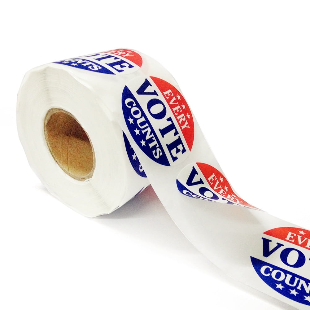 Muka "Every Vote Counts" Stickers, 2" Dia, 500Pcs/Roll