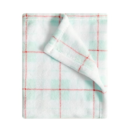 Parents Choice Plush Baby Blanket Plaid, 30" X 36"