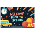 thumbnail image 1 of Welcome Back to School Educational Backdrop with Books and School Bus Banner Classroom Decorations Party Supplies Photo Prop, 1 of 4