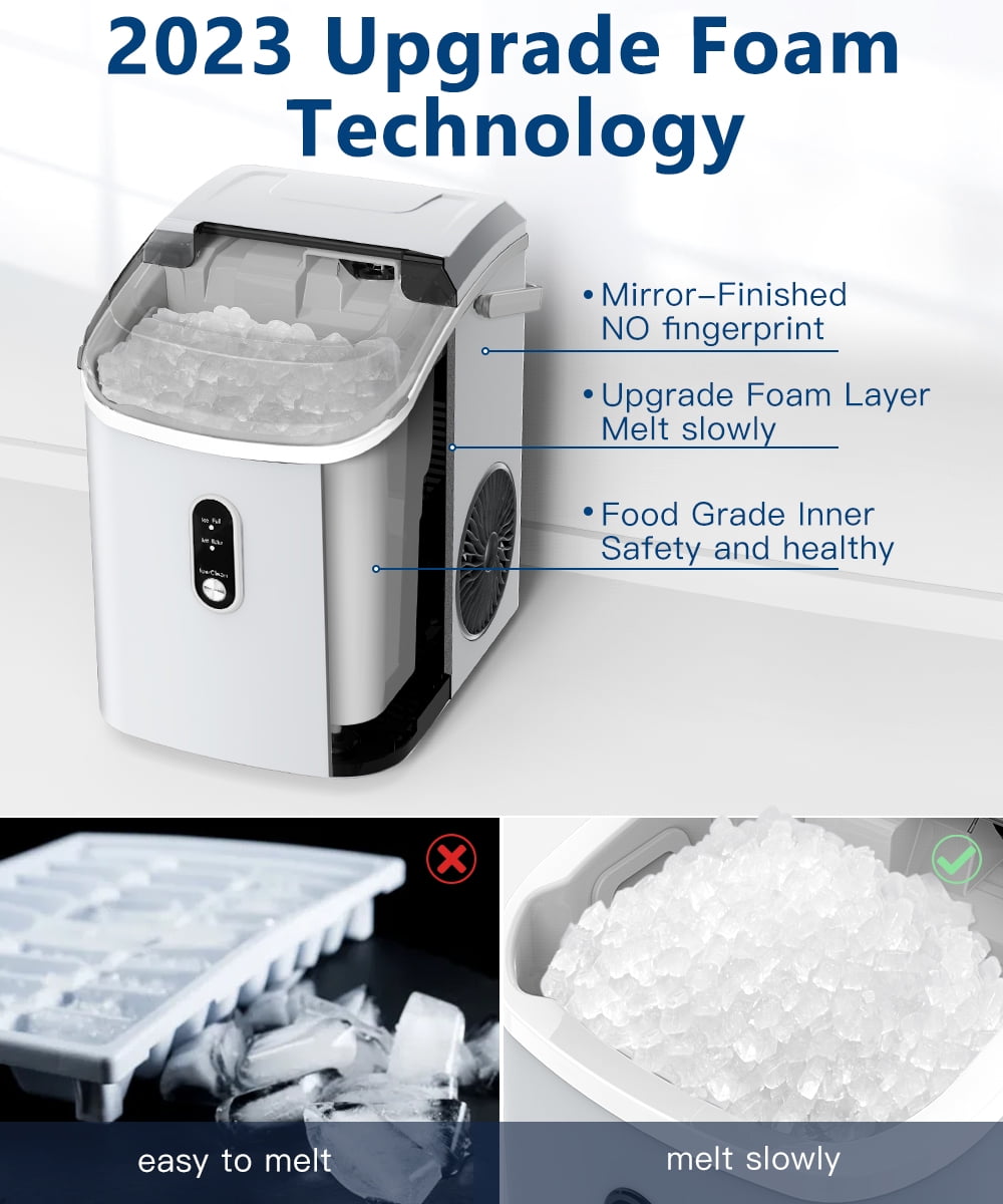 Moifoi Countertop Nugget Ice Maker, Gray