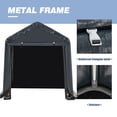 thumbnail image 3 of Mellcom 6' x 6' x 7' Outdoor Storage Shed, Carport Canopy, Portable Shelter, for Bike, Motorcycle, Garden Storage, 3 of 7