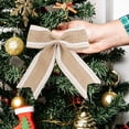 thumbnail image 5 of 1 Pcs Burlap Lace Bows,Rustic Burlap Bows for Christmas Tree Decorations,5.51X6.69 inch Christmas Bows Knot Handmade Bows,for Farmhouse Wreaths,Christmas Trees,Fall Crafts and Gift Wrapping,C, 5 of 5